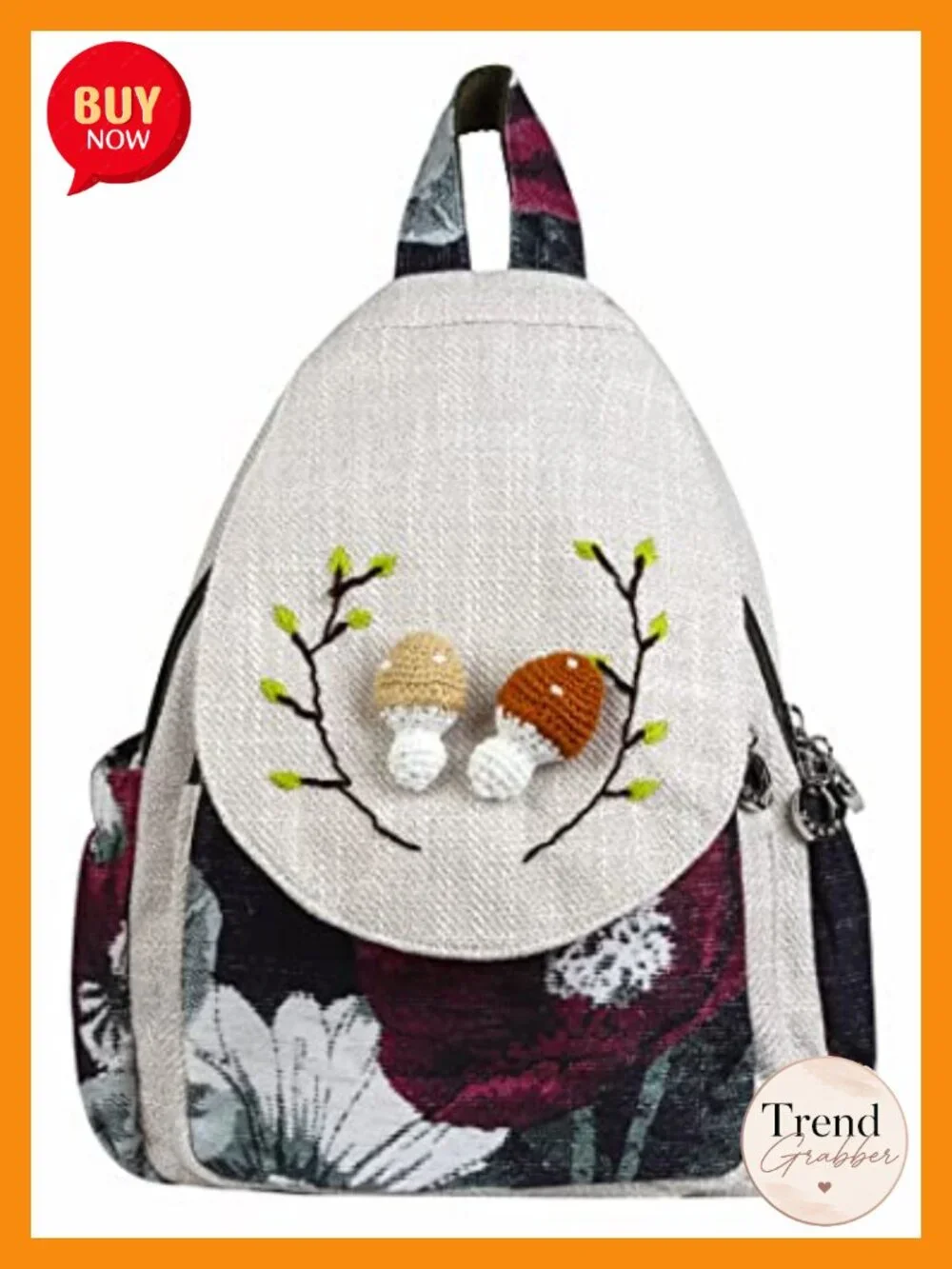 Boho Canvas Backpack Purse Convertible Sling Bag Embroidered Tapestry